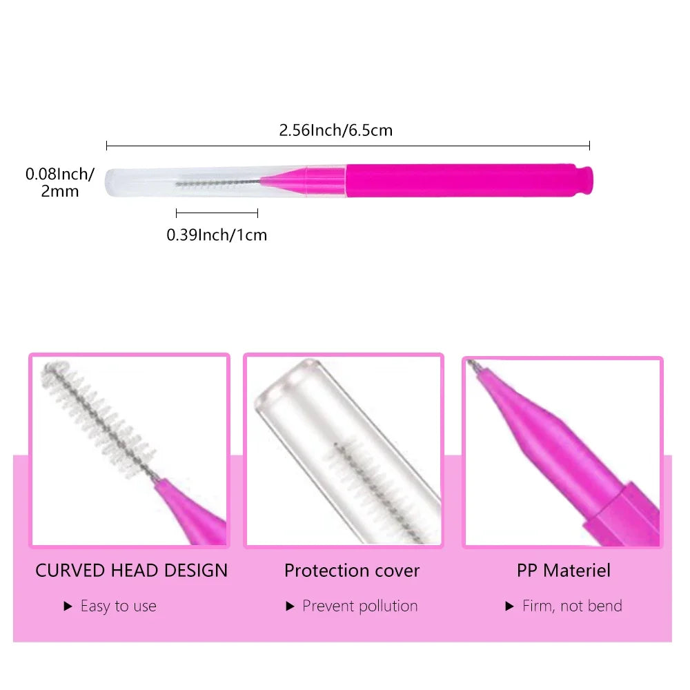 20Pcs Mini Eyebrow Brush Brow Perm Brush Disposable Brow Lifting Brushes Bendable Micro Eyelash Brush Applicators Makeup Tools