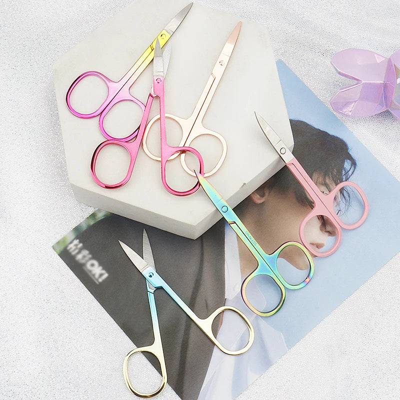 1 Pc Eyebrow Scissor Makeup Eyelash Trimmer Facial Hair Remover Manicure Nail Cuticle Scissors Beauty Tools