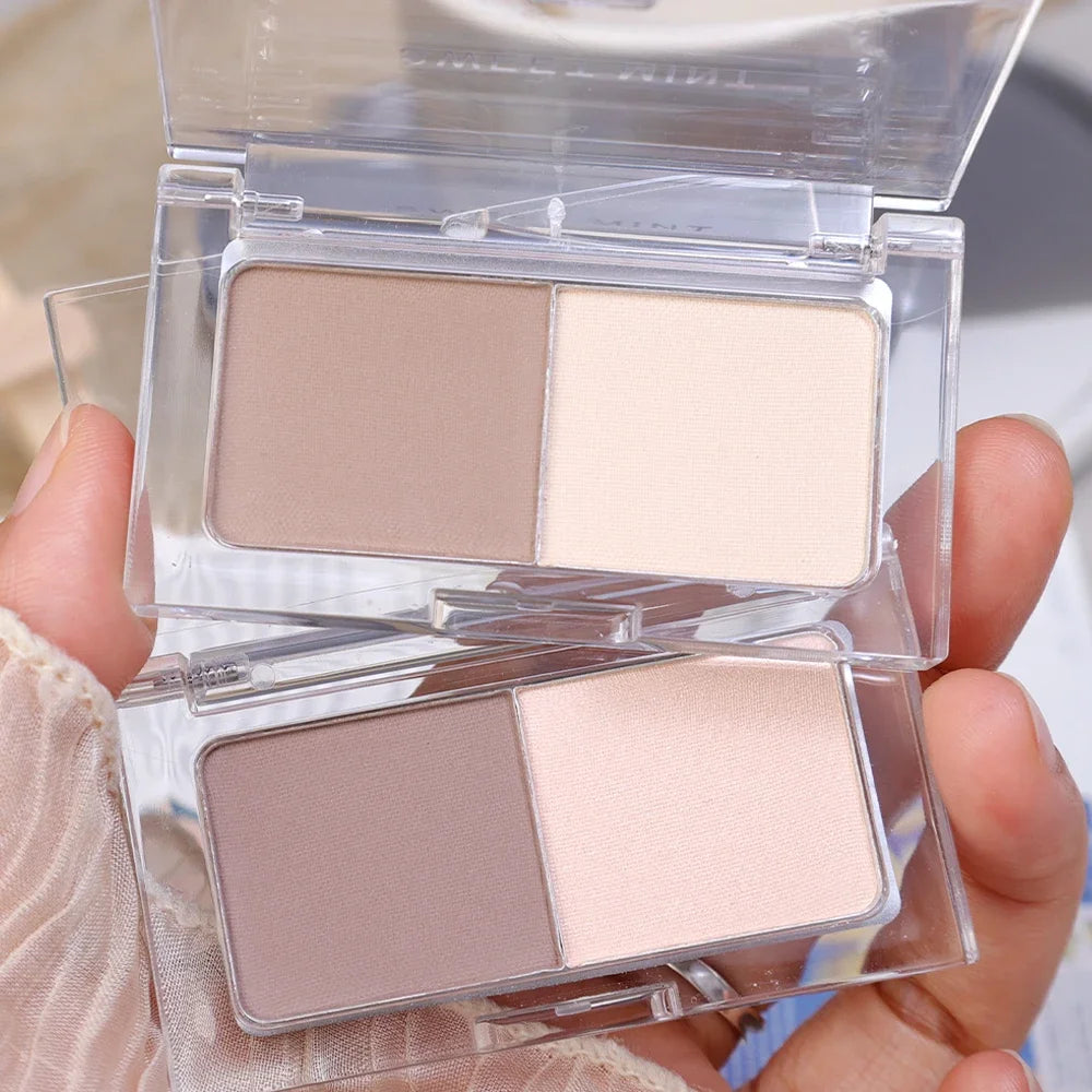 Two-color Bronzer Matte Highlighter Contour Palette Contour Powder Waterproof High Gloss Nose Shadow Brighten Face Makeup