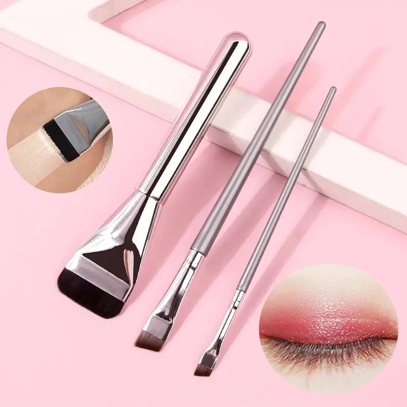 Ultra Thin Foundation Brush One Line Foundation Brush Ultra-thin Traceless Concealer Eyeliner Brush 3pcs Makeup Brushes Tool Set