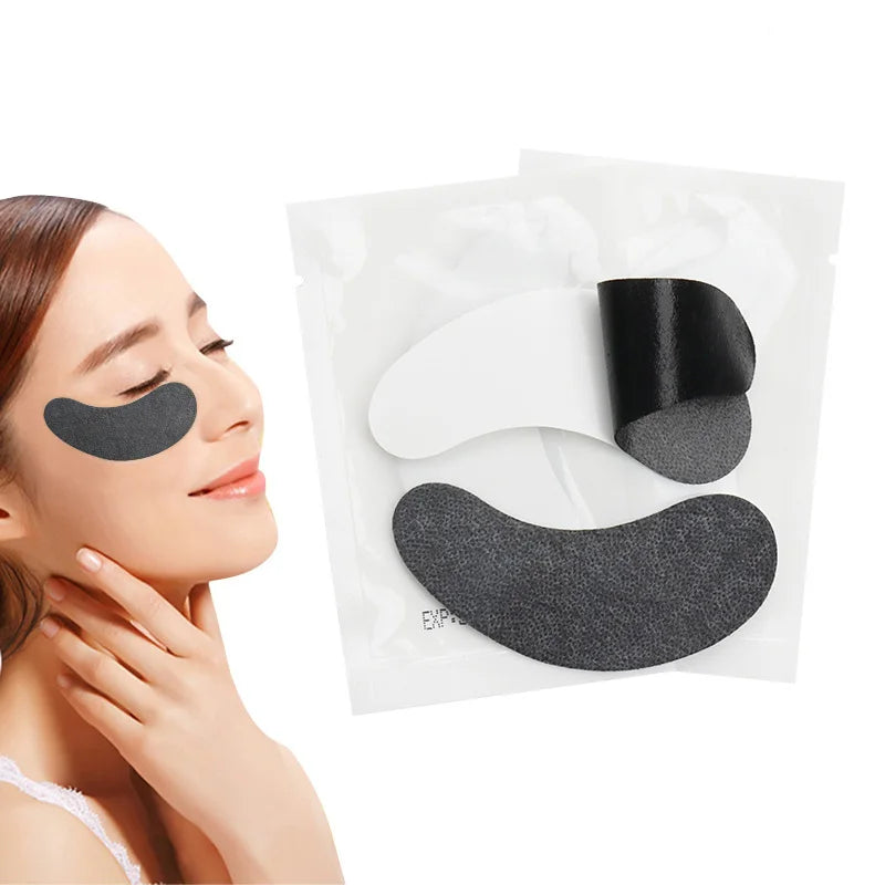 50 pairs/lot Gel Eye Pads Eyelashes Paper Patches For Eyelash Extension Eye Tips Sticker Wraps Black Patches Makeup Tools