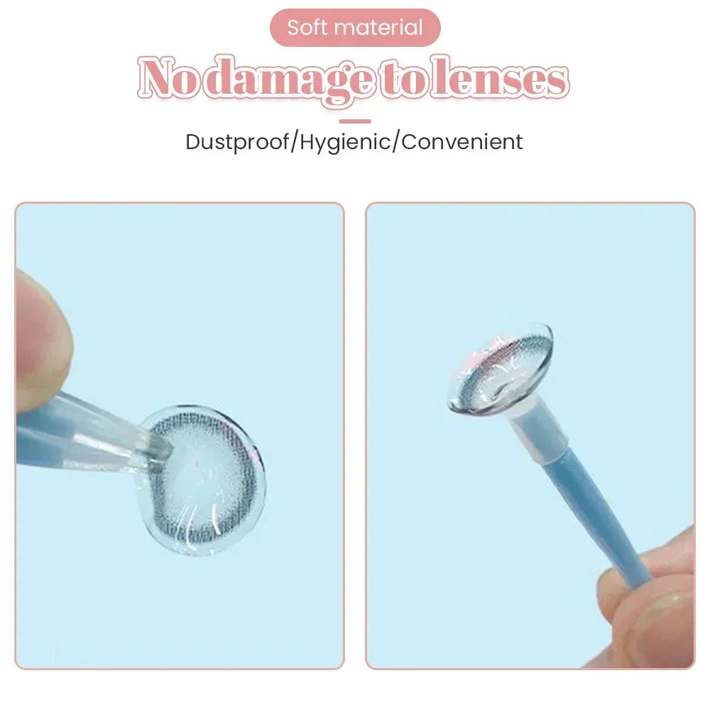 Women Eye Care Contact Lenses Inserter Remover Plastic Soft Tip Tweezer Suction Stick Wearing Beauty Tools Lens Accessories