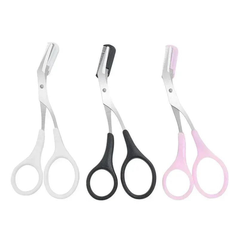 Safe Eyebrow Trimmer Stainless Steel Comb Style Eyebrow Scissors Shaver Trimmer Makeup  Eyebrow Trimmer Makeup Scissors