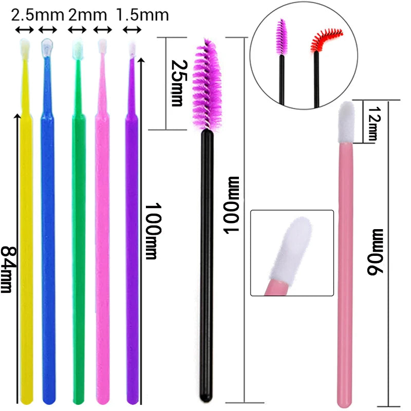 50/100/300/500pcs Eyebrow Eyelash Brushes Eyelash Spoolies Mascara Wands Applicator for Eyelash Extension Makeup Tool LAUKISS