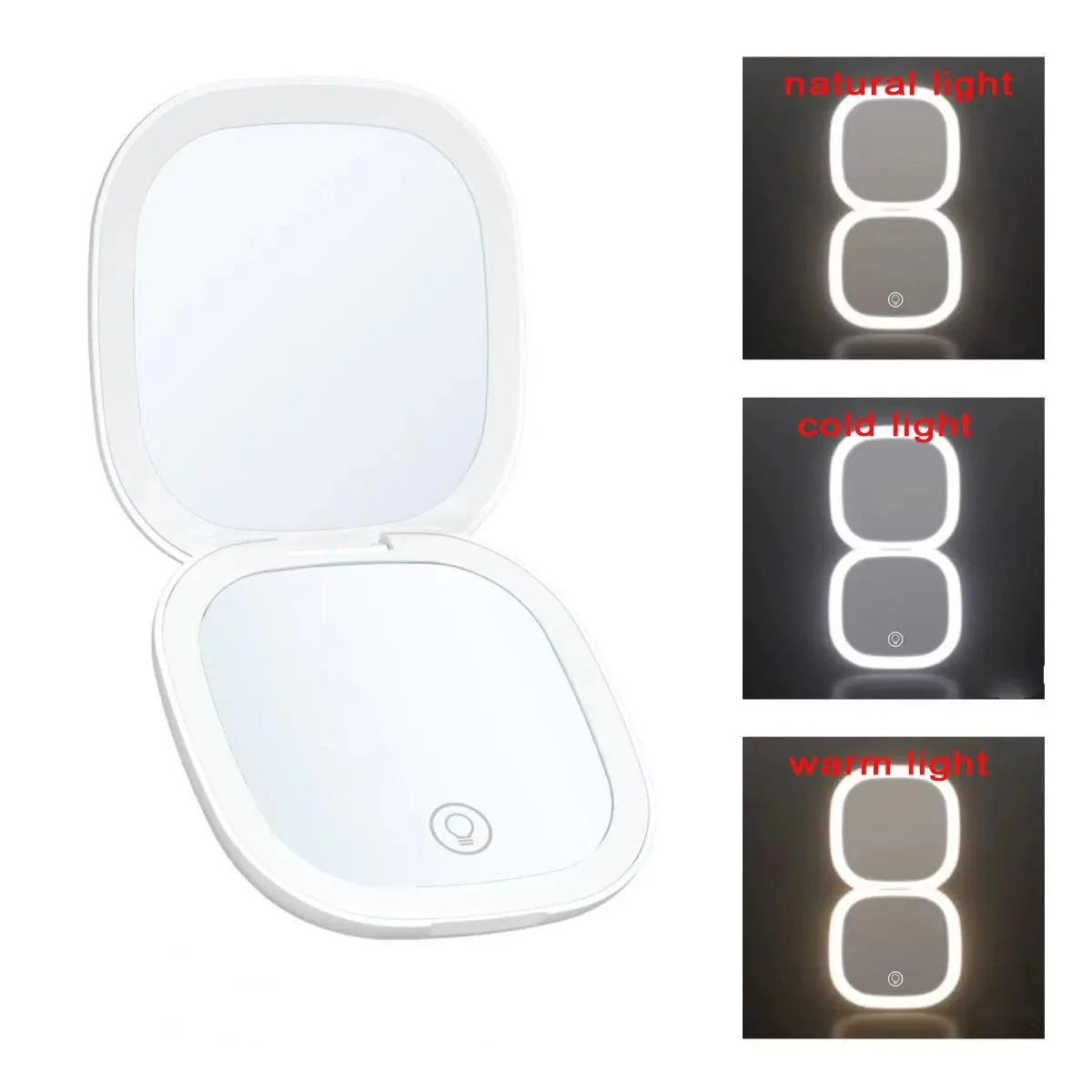 Mini Portable 5X 10X Magnifying Folding Makeup Mirror Led Lights Compact Pocket Travel Aesthetic Vanity Mirrors Make Up Tools