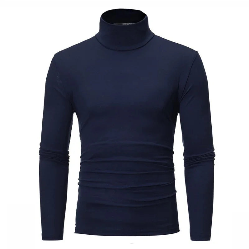 Mens Turtleneck Sweaters Thin Red Wine Pullovers Sweater For Men Solid Office Cotton Knitted Clothing Male Sweaters Hombre Tops