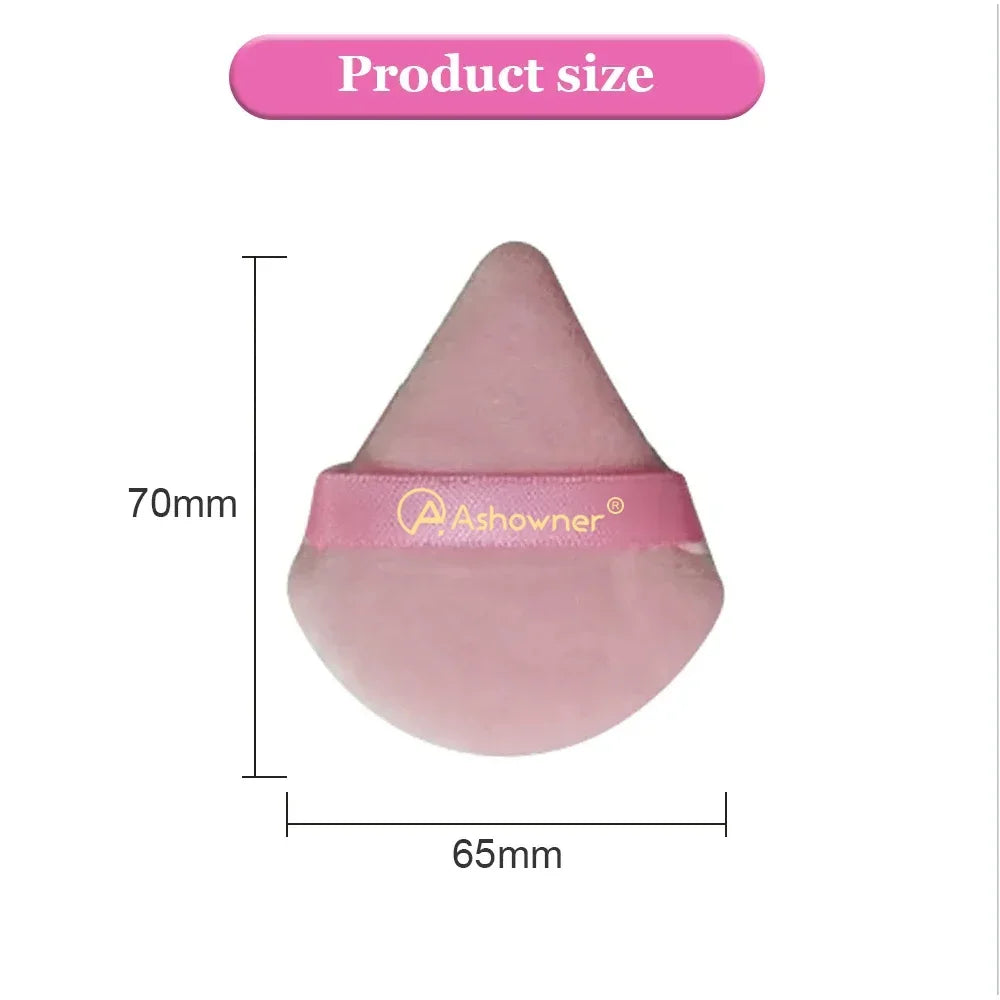 Velvet Triangle Powder Puff Mini Face Makeup Sponge Soft Cotton Face Powder Puff for Face Eyes Contouring Shadow Makeup Tool