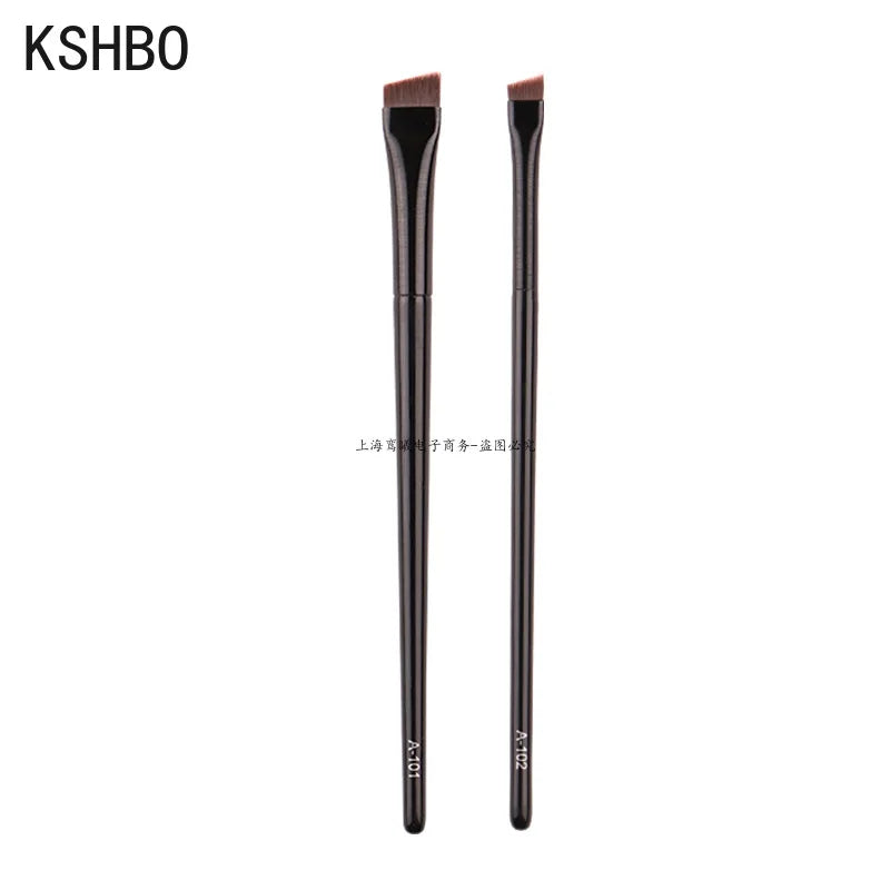 KSHBO 2pcs/set Brow Contour Brush Eyebrow Eyeliner Brush Portable Small Angled Eyebrow Liner Brush Women Makeup Cosmetic Tools