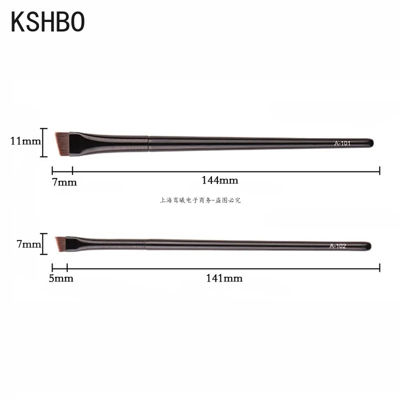 KSHBO 2pcs/set Brow Contour Brush Eyebrow Eyeliner Brush Portable Small Angled Eyebrow Liner Brush Women Makeup Cosmetic Tools