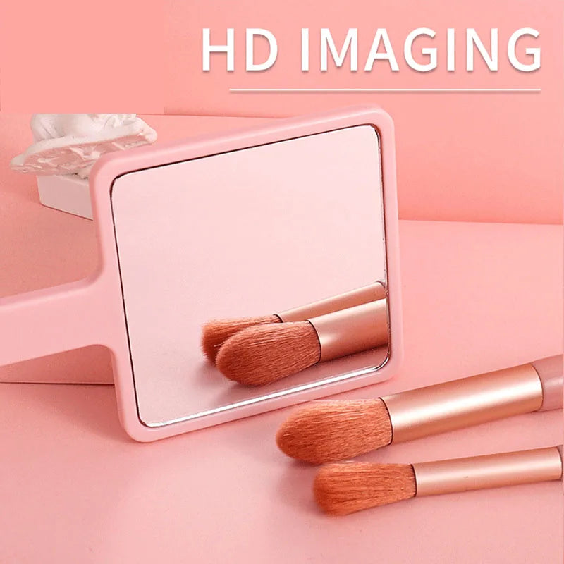 1Pc Handheld Makeup Mirror Square Mirror Female Handle Makeup Cosmetic Beauty Tools Handheld Vanity Make Up Mirror Makeup Tools