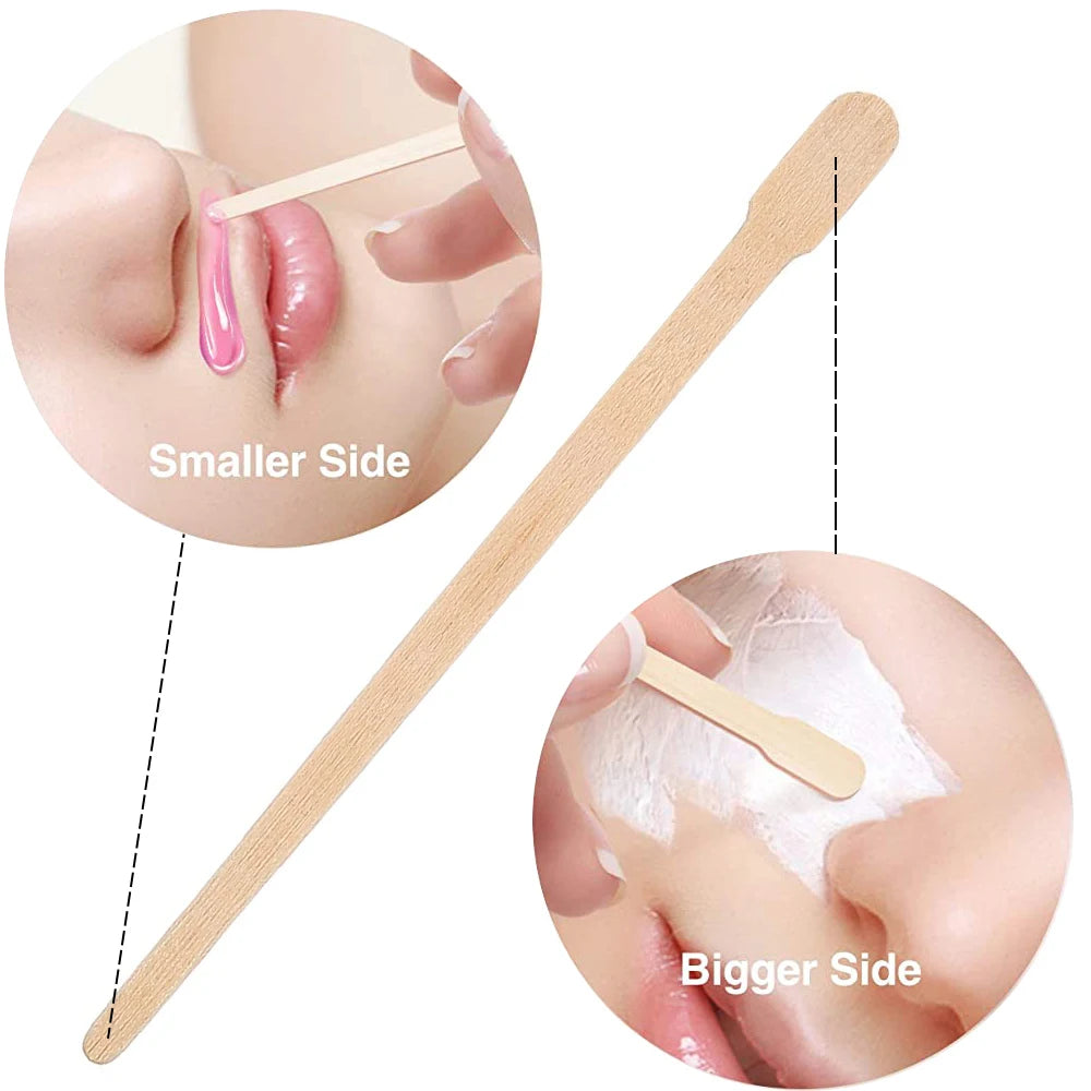 200/400pcs Waxing Sticks Smooth Face Eyebrows Wax Spatulas Disposable Wooden Hair Removal Applicator Spatulas Body Beauty Tool