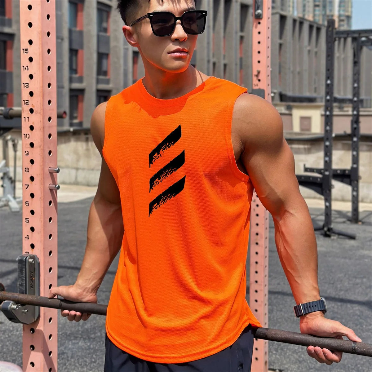 Thin Quick Dry Bodybuilding Tank Top Men Gym Fitness Sleeveless Shirt Male Casual Stringer Singlet Vest Summer Training Clothing