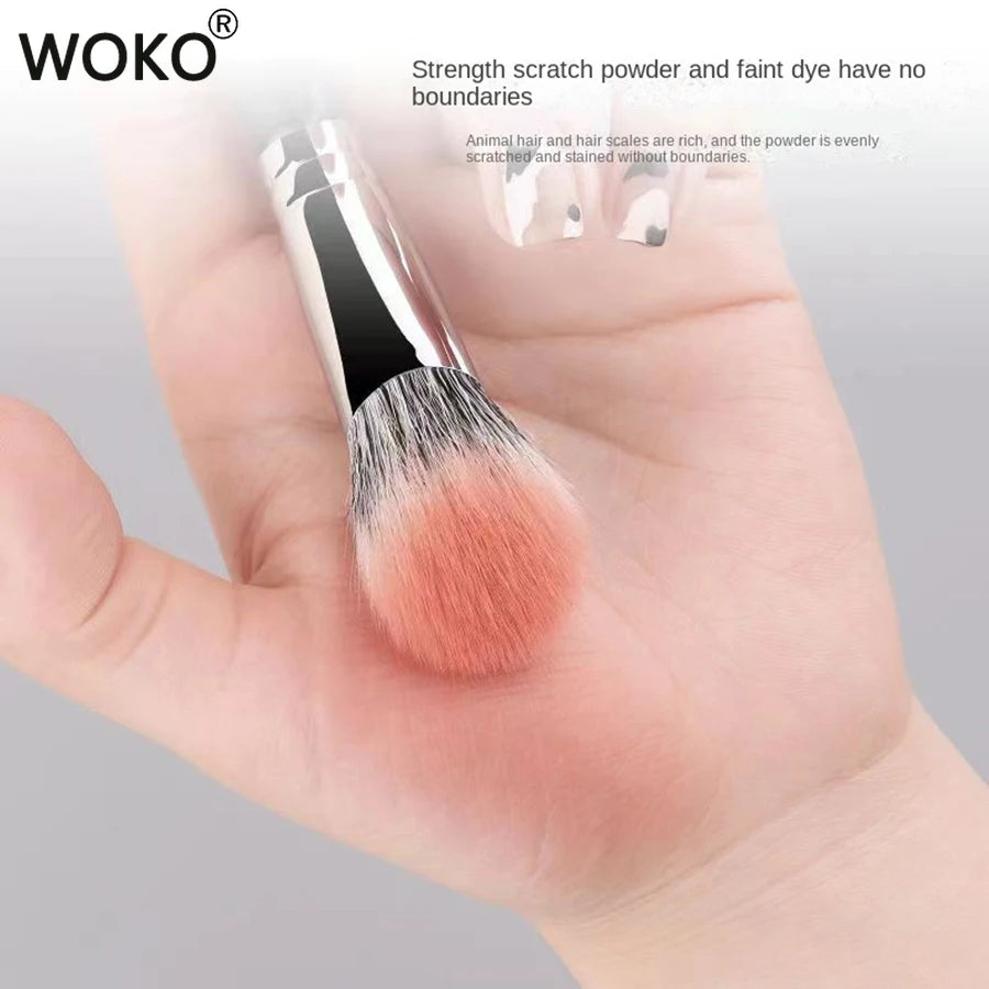 Stippling Blusher Brush Angled Goat Hair Powder Blush Stippling Makeup Brush Cheeks Blush Powder Liquid Cream Blush Makeup Tool