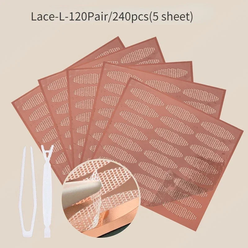 Lace Mesh Olive-shaped Eyelid Paste-shaped Invisible Double Fold Eyelid Shadow Tape Sticker Beauty Makeup Eyelid Tool 180-480Pcs