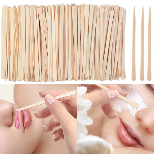 200/400pcs Waxing Sticks Smooth Face Eyebrows Wax Spatulas Disposable Wooden Hair Removal Applicator Spatulas Body Beauty Tool