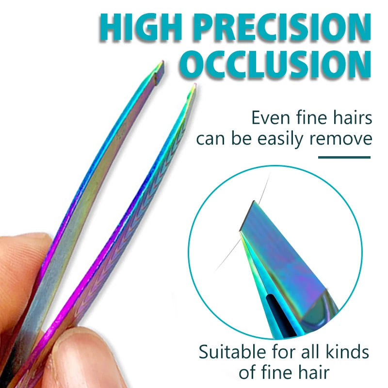 Women Professional Eyebrow Tweezer Trimmer Men Beard Eyelash Brow Stainless Hair Removal Clip Plucker For Face Lash Makeup Tools