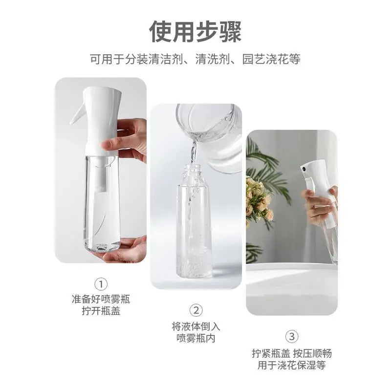 High Pressure Continuous Spray Bottle Hair Care Makeup Water Replenishing Spray Separate Bottle Press Mist Spray Bottle