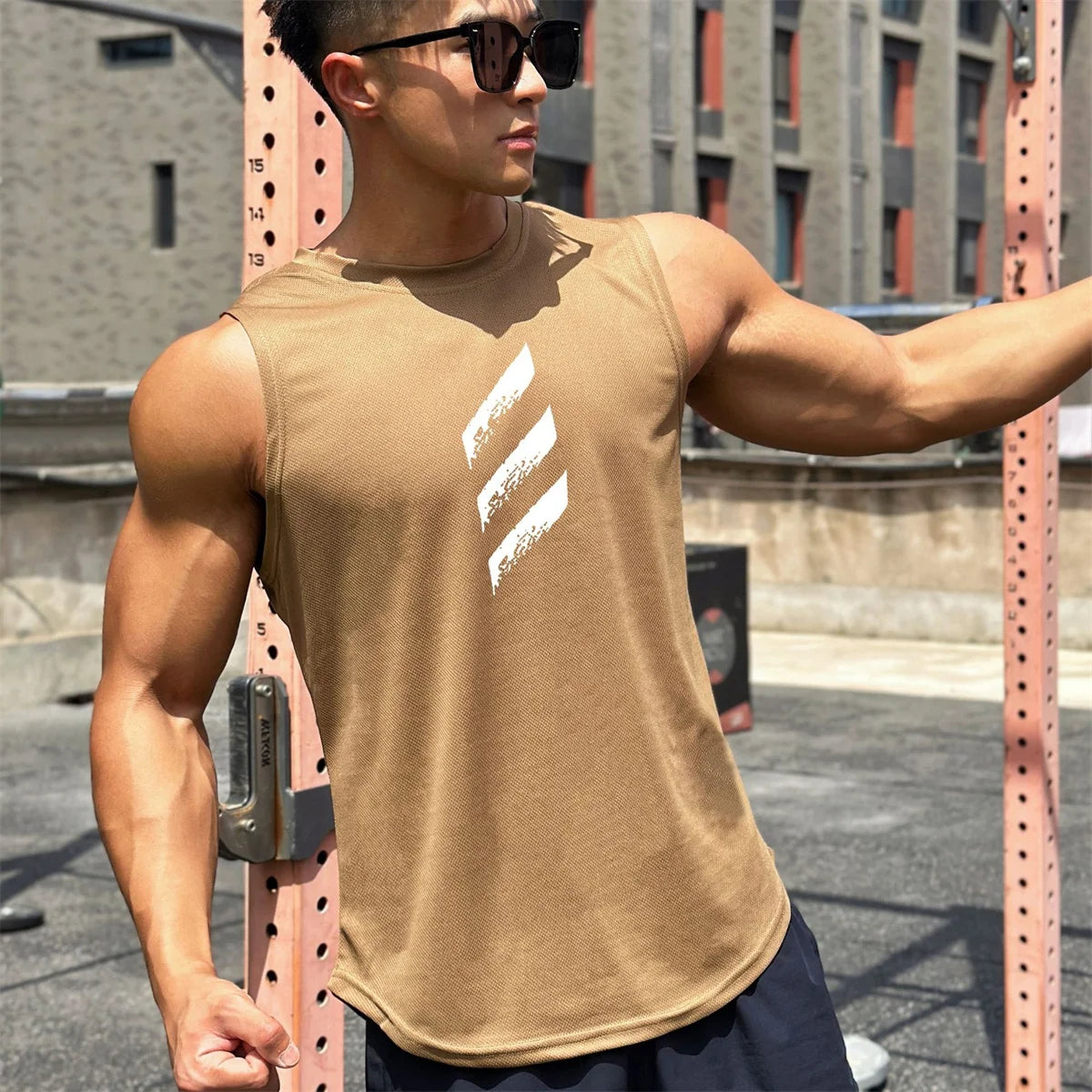 Thin Quick Dry Bodybuilding Tank Top Men Gym Fitness Sleeveless Shirt Male Casual Stringer Singlet Vest Summer Training Clothing