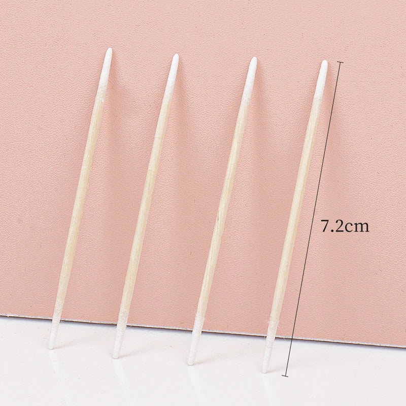 100/300 Pcs Disposable Ultra-small Cotton Swab Brush Lint Free Micro Wood Makeup Brushes Eyelash Extension Glue Removing Tools