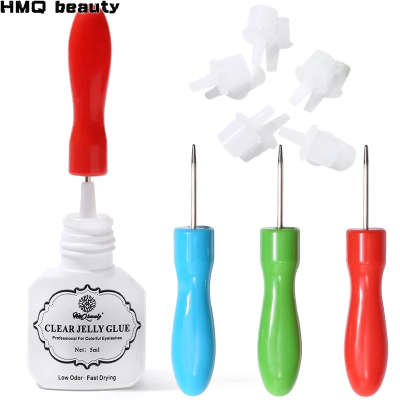 Universal Lash Glue Bottle Blocking Needle Replacement Eyelash Extension Glue Mouth Head Special Plug Caps Opener Makeup Tools