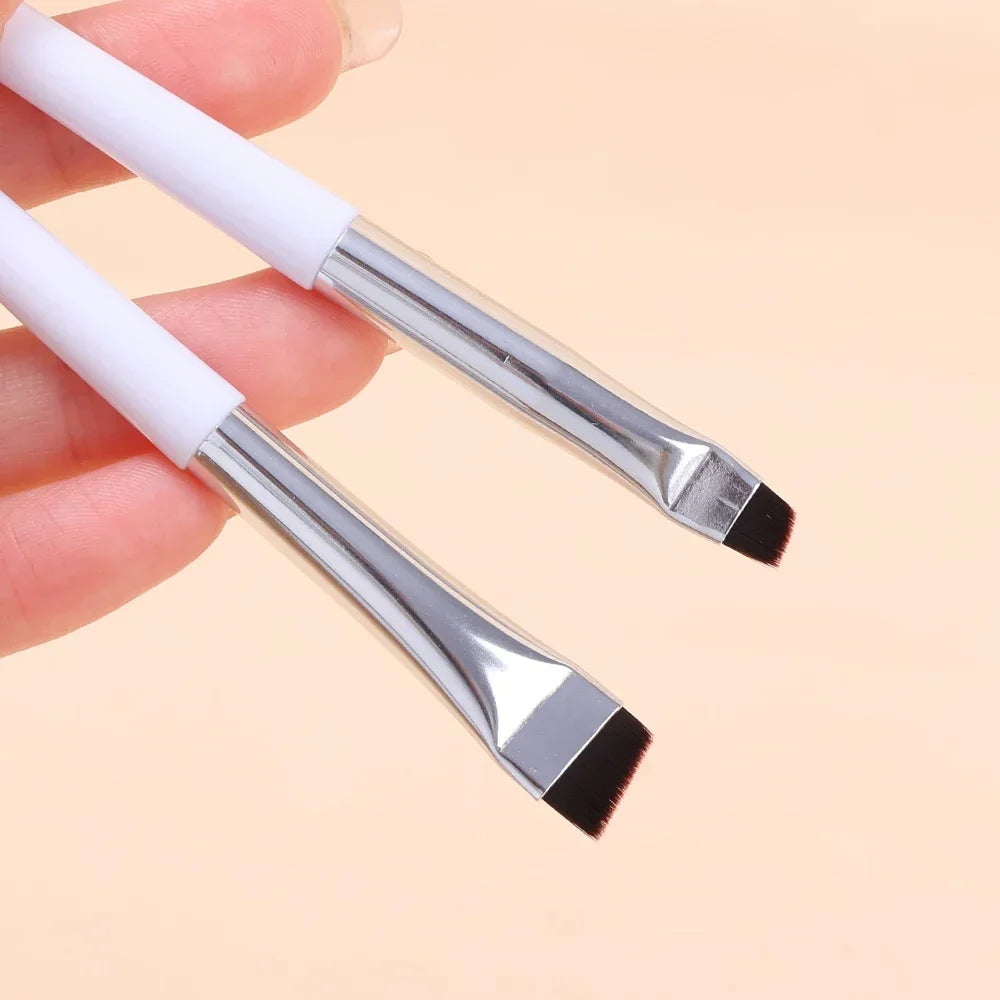 Eyeliner Eyebrow Brush Angled Flat Head Fiber Hair Brow Contour Eyeliner Fine Makeup Brushes Professional Makeup Tools 1/2/3pcs