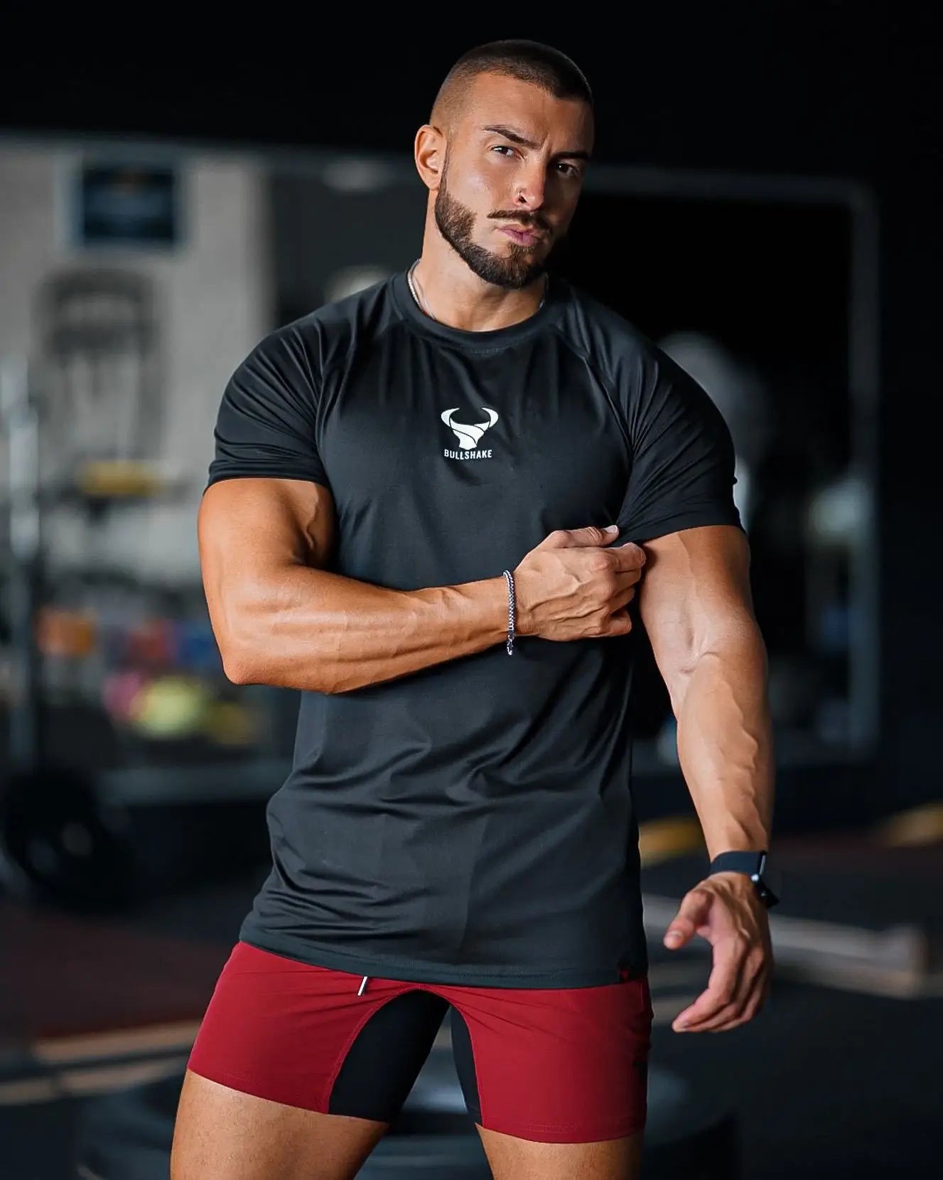 New style Men's Thin Short Sleeve Ice Silk  Summer Gym exercise T shirt  Slim O-neck Bottoming Fashion Men Clothing Tops