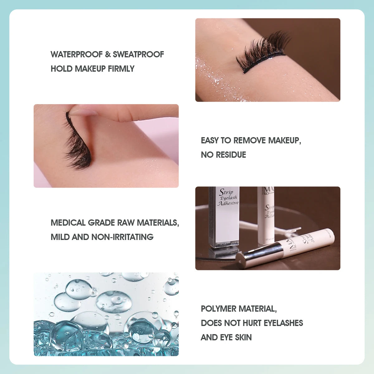 IMAGIC 5ML New False Eyelash Glue Primer Waterproof Long Lasting Quick Dry Extension Easy Remover pegamento pestañas Makeup Tool