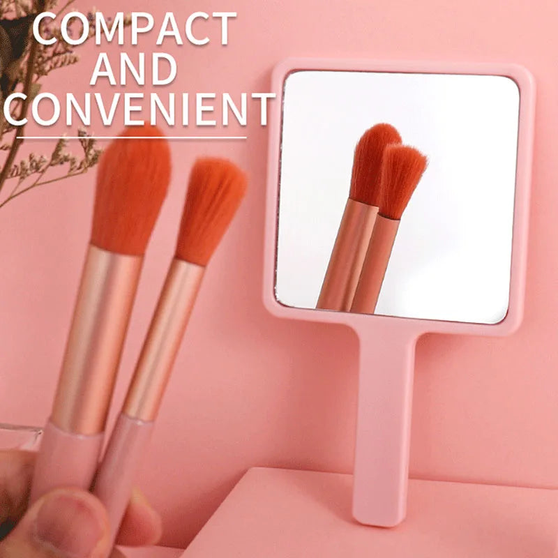 1Pc Handheld Makeup Mirror Square Mirror Female Handle Makeup Cosmetic Beauty Tools Handheld Vanity Make Up Mirror Makeup Tools